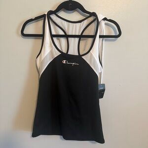 NWT Champion Black and White Hooded Racerback Tank S/M